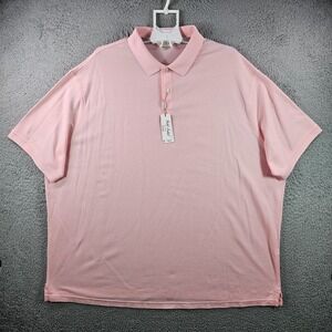 NEW Roundtree & Yorke Gold Label Polo Shirt Men 3XB Supima Light Pink Non-Iron
